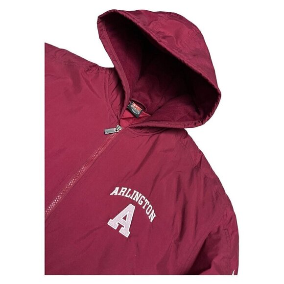 Nike ARLINGTON University Red Long Wonter Parka Coat College Football Jacket L - Picture 2 of 5